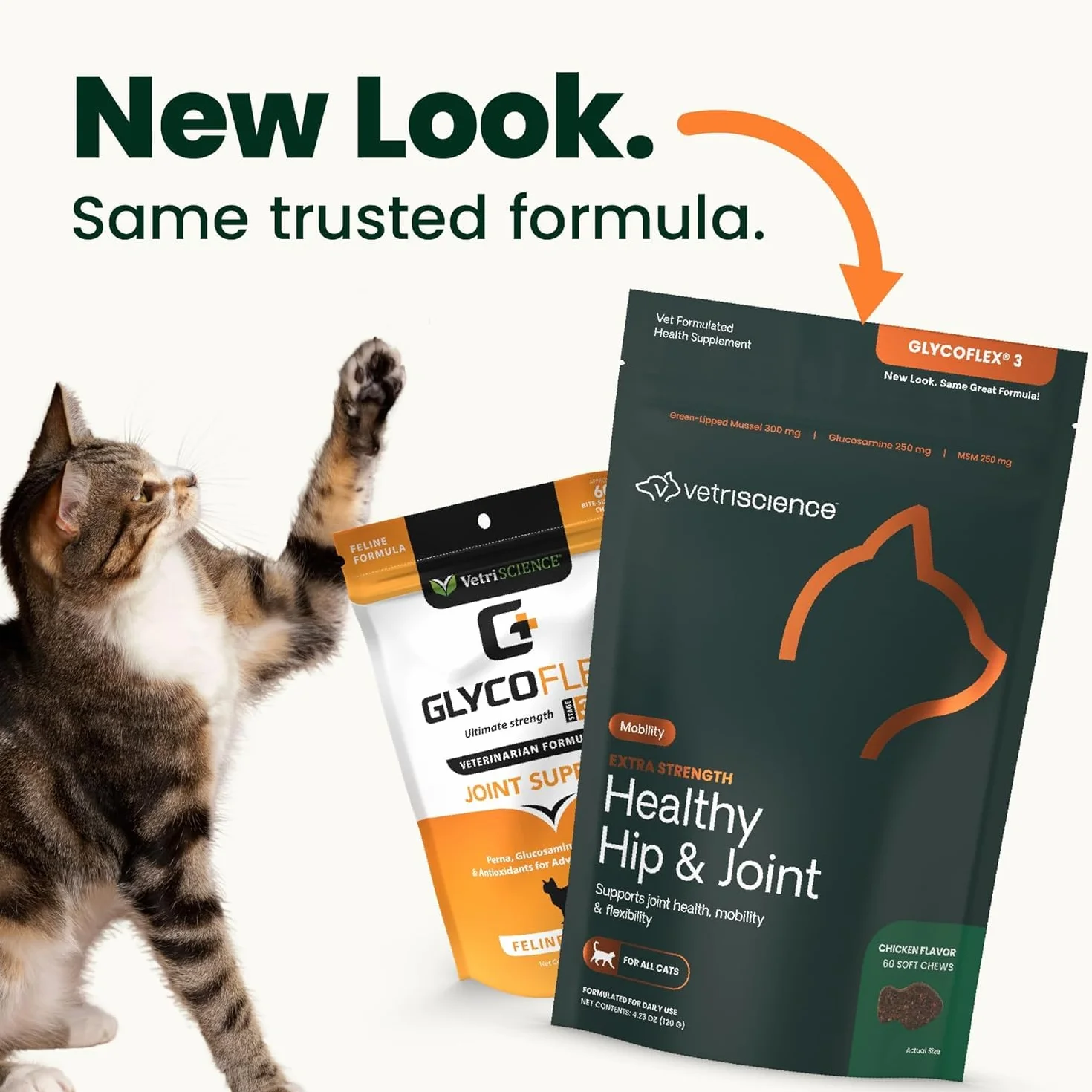 Vetri-Science Laboratories Glyco Flex 3 Cadera y suplemento Conjunta para Gatos, Bite tamaño – Chucherías