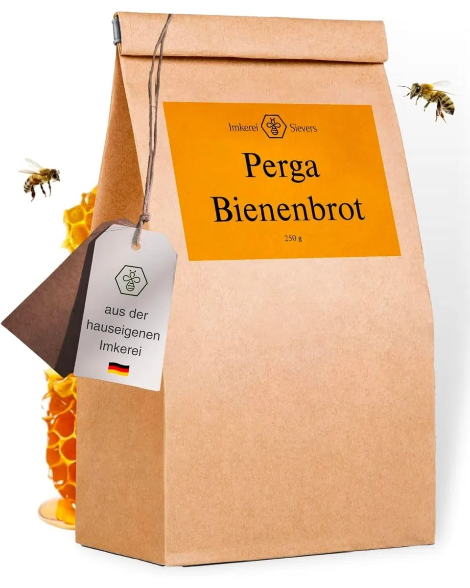Pan de abeja del Norte Perga 250 g – Producto natural de la casa Imkerei Sievers – Perga polen de abeja – rico en proteínas vitaminas, minerales, pan de abeja para comer – polen de flores