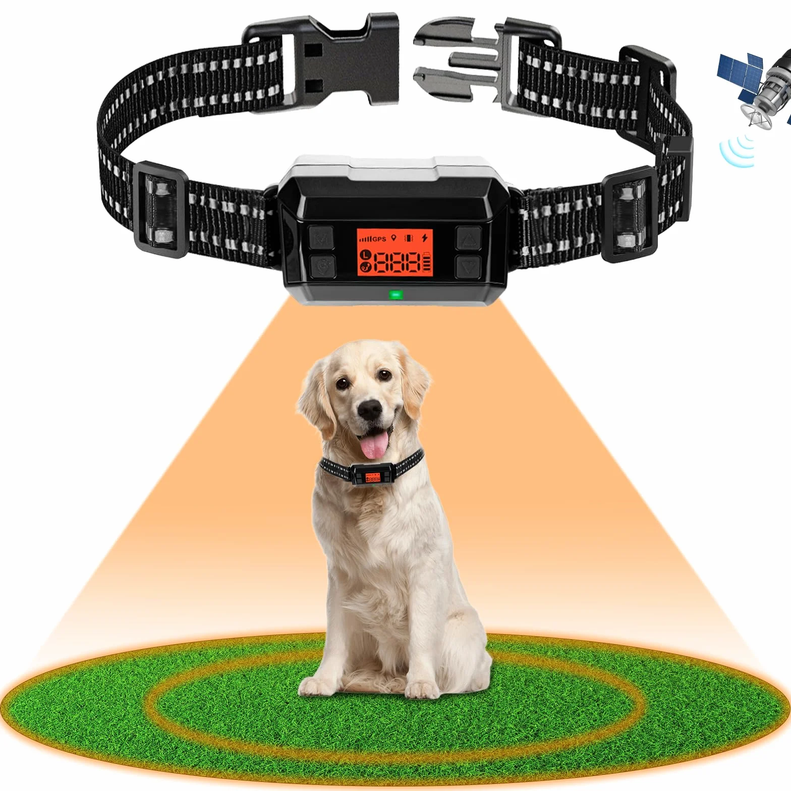 Valla inalámbrica a Prueba de Fugas, GPS para Perros al Aire Libre, Mejorado para Perros con Nuevo Chip GPS Inteligente, IPX7 Impermeable Collar GPS para Perros, Radio de hasta 1000m