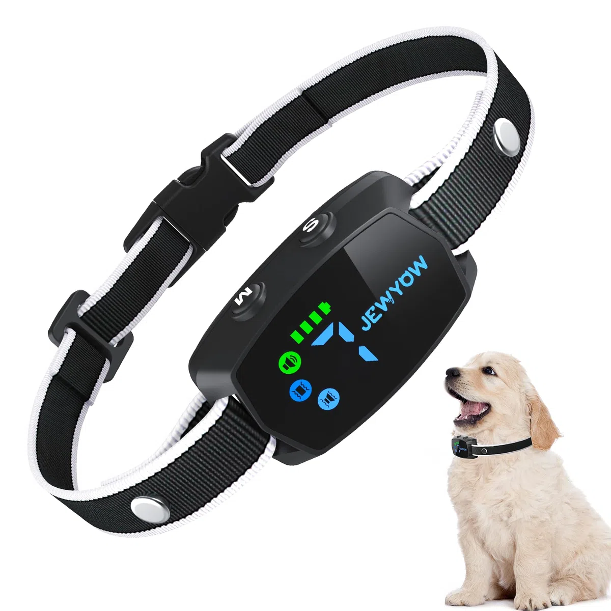 Collar Antiladridos para Perros, Collar Antiladridos Recargable Inteligente para Perros Pequeños y Grandes, 7 Sensibilidades Ajustables, 3 Modos, Resistente al Agua IP67
