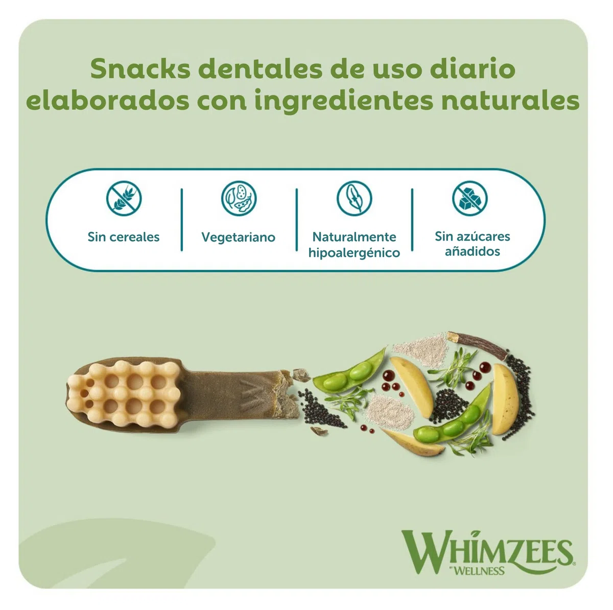WHIMZEES Cepillos de Dientes L, Caja Mensual, 30 Piezas – Talla L, Golosinas para Perros Grandes, Naturales y Sin Cereales, Vegetarianas, Sin Azúcares Añadidos