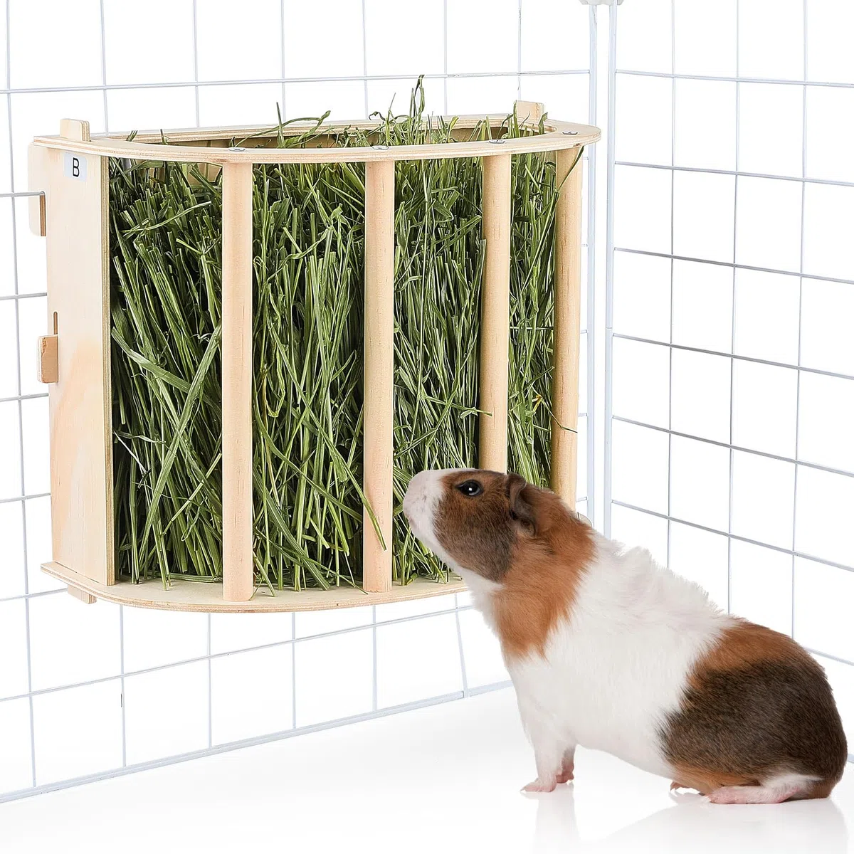 Porta Heno Colgante En Madera,Alimentador De Heno para Conejo Conejillo De Indias Chinchilla Y Pequeños Animales