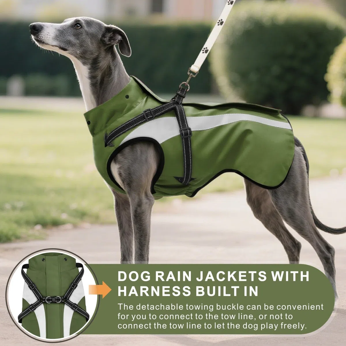 Impermeable Perro Impermeables para Perros Reflectantes Perros Chaquetas de Lluvia con Capucha Poncho para Perro pequeños y medianos Grandes S-XXL (Verde, XXL)
