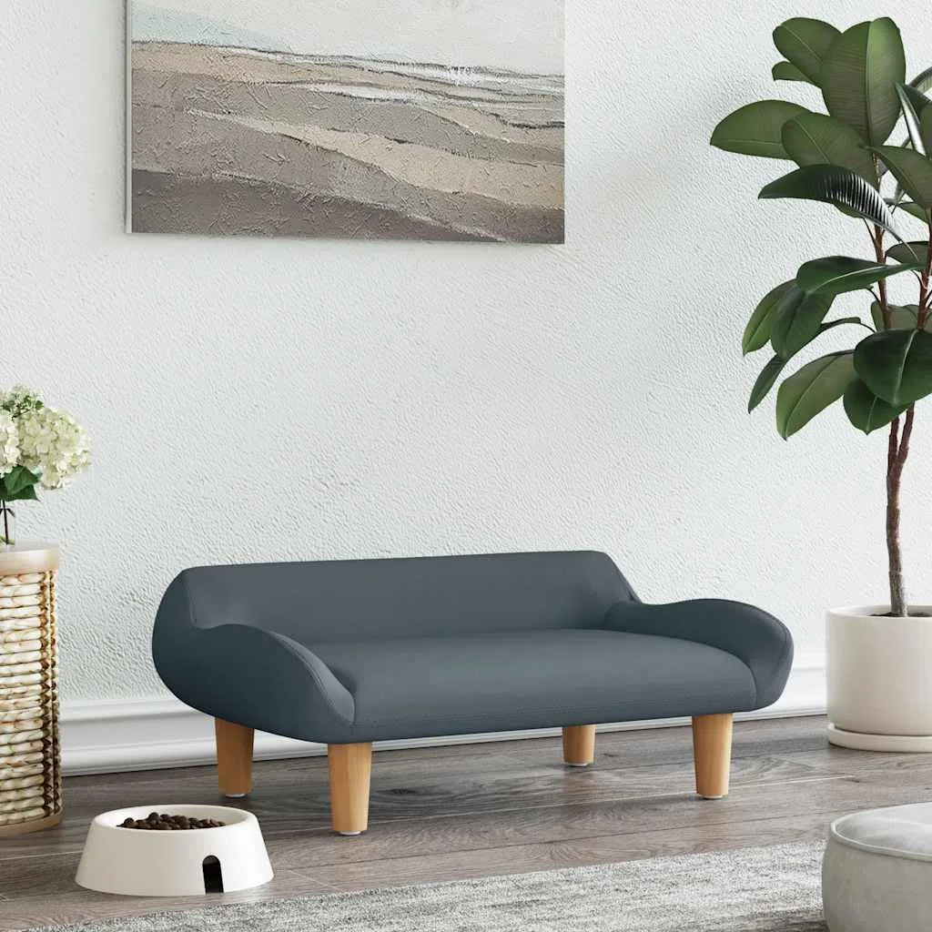 vidaXL Cama y Sofá para Perros de Tela Gris Oscuro, Asiento para Mascota 70x40x24 cm
