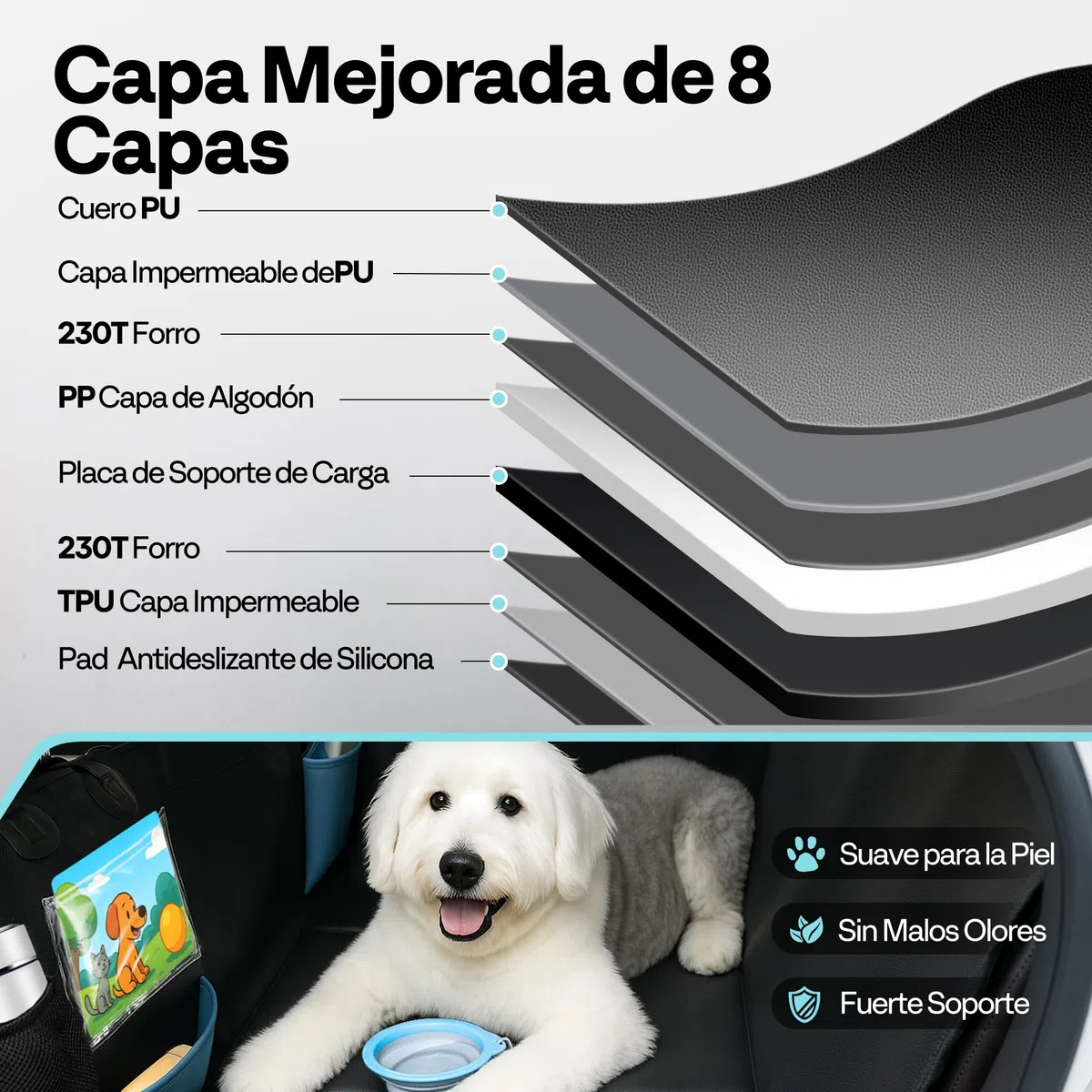 Funda Coche Perro, Impermeable, Antiarañazos del Dura Extensión del Asiento Asiento para Protector Coche Perros Asiento Trasero, Hamaca Viaje Mascotas para la Mayoría de Coches