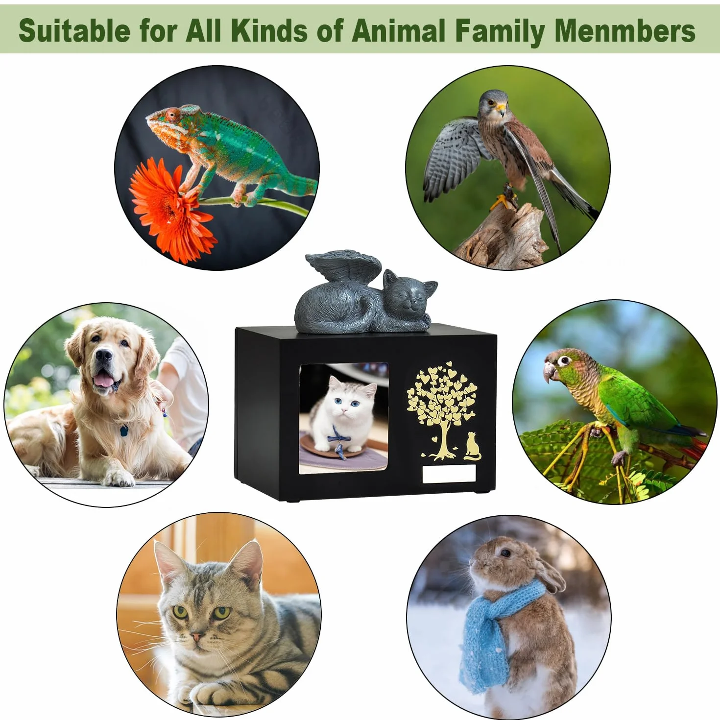 Urnas de Recuerdo Personalizadas para Gatos - Caja de Madera para Cenizas de Mascotas Con Foto - Regalo de Condolencias para Queridas Mascotas