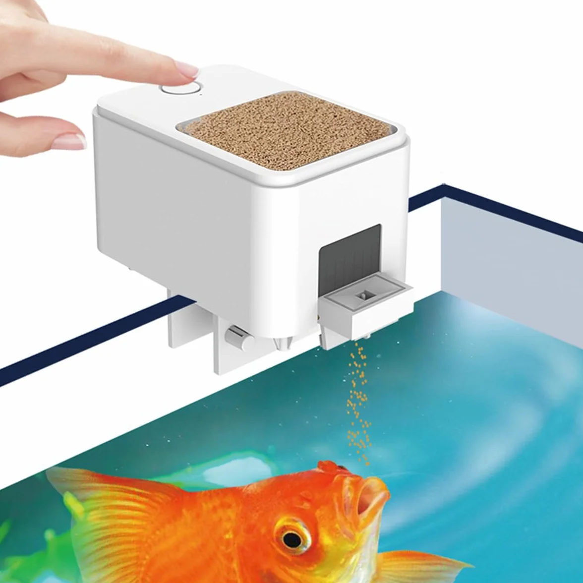 Alimentador automático de Peces WiFi Acuarios Alimentador Temporizador El Volumen de alimentación se Puede configurar Control Remoto de la aplicación del teléfono móvil
