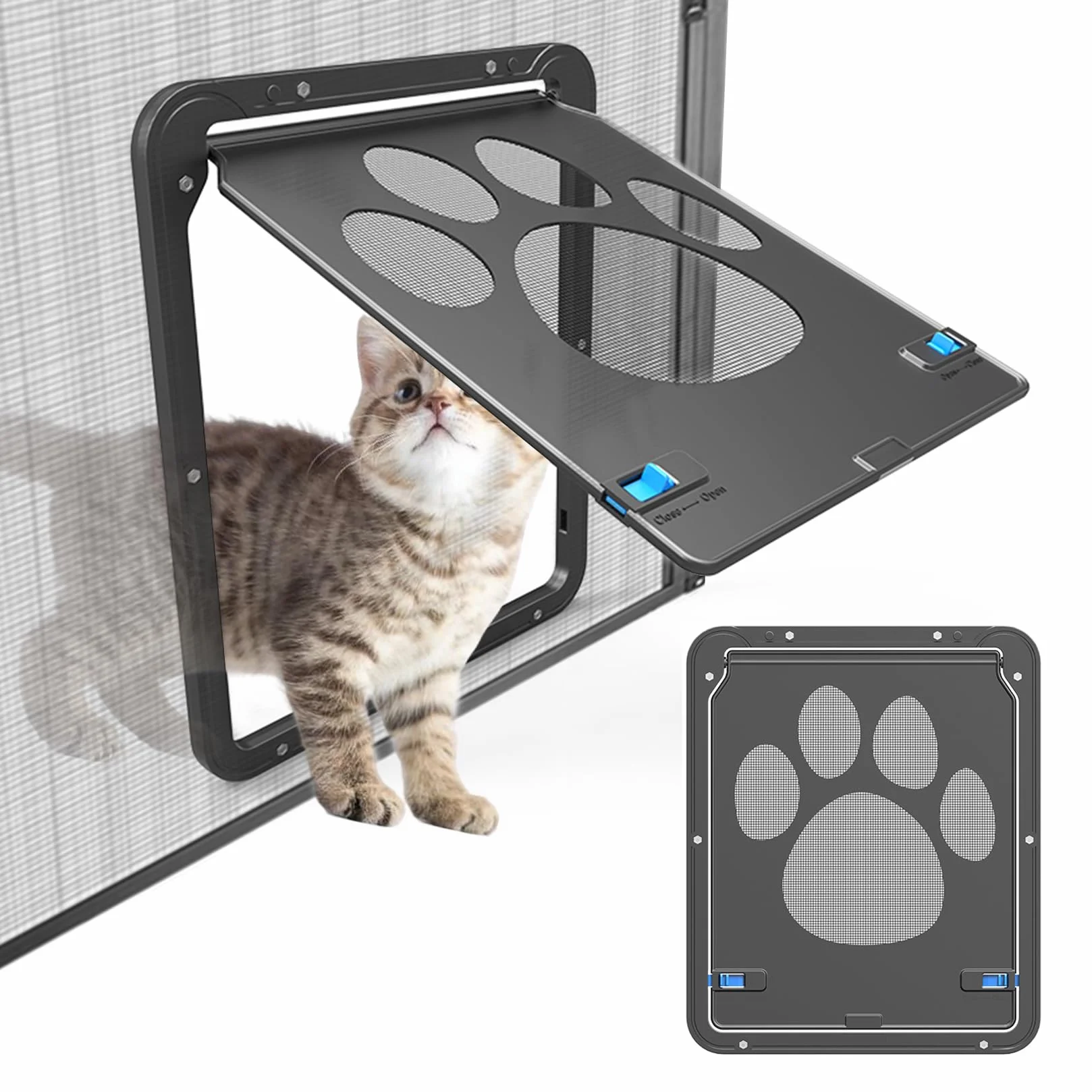 Fácil de Instalar Gateras para Puertas (29 cm * 24 cm) Gatera para Mosquitera y Mosquitera con Cierre Magnético para Perros Pequeños y Gatos
