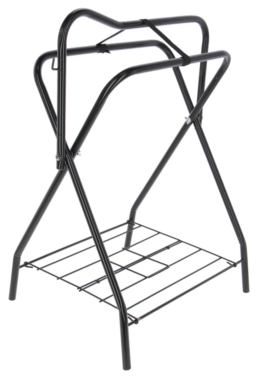 Kerbl Portasillas, soporte para sillín, negro, metal con recubrimiento en polvo, 71x46x89 cm, para jinete, para sillas de montar inglesas y occidentales