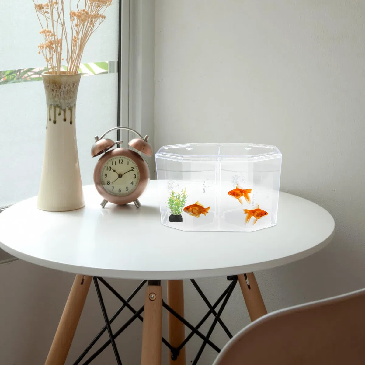 UKCOCO Caja De Criador Transparente para Peceras De Pez Betta Y Peces Pequeños 7.87X4.72X4.33 Pulgadas con Separadores Dobles Acrílico Seguro para Aislamiento Y Reproducción
