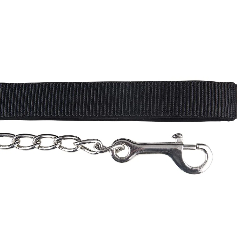 PFIFF 102990 - Cuerda de guía con Cadena Larga de 70 cm con mosquetón, 200 cm, Color Negro