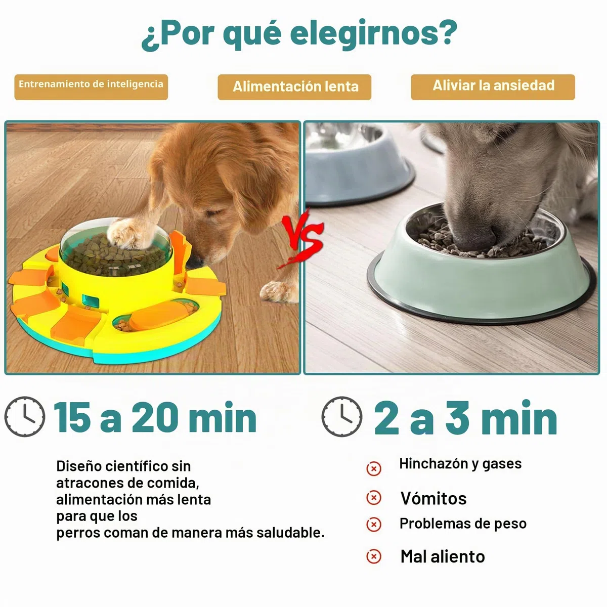 Juguetes Interactivos de Alimentación Lenta para la Mayoría de Los Perros, Rompecabezas con 2 Niveles de Dificultad, Dispensador de Premios