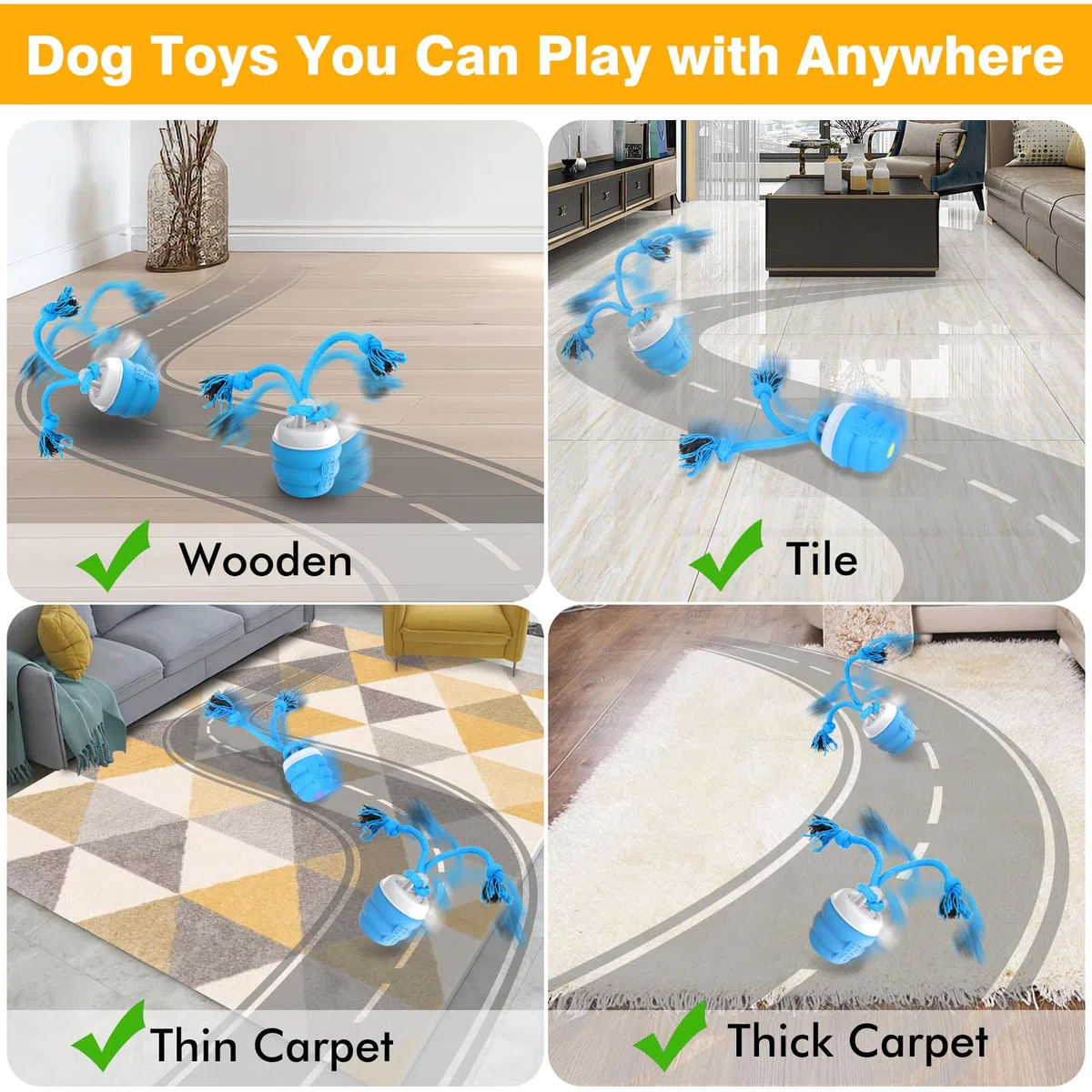 Juguete Interactivo para Perros – Bola Automática Inteligente para Perros Pequeños, Mantiene a los Perros Estimulados Mentalmente y Entretenidos, Modo de Juego Autónomo (Azul)