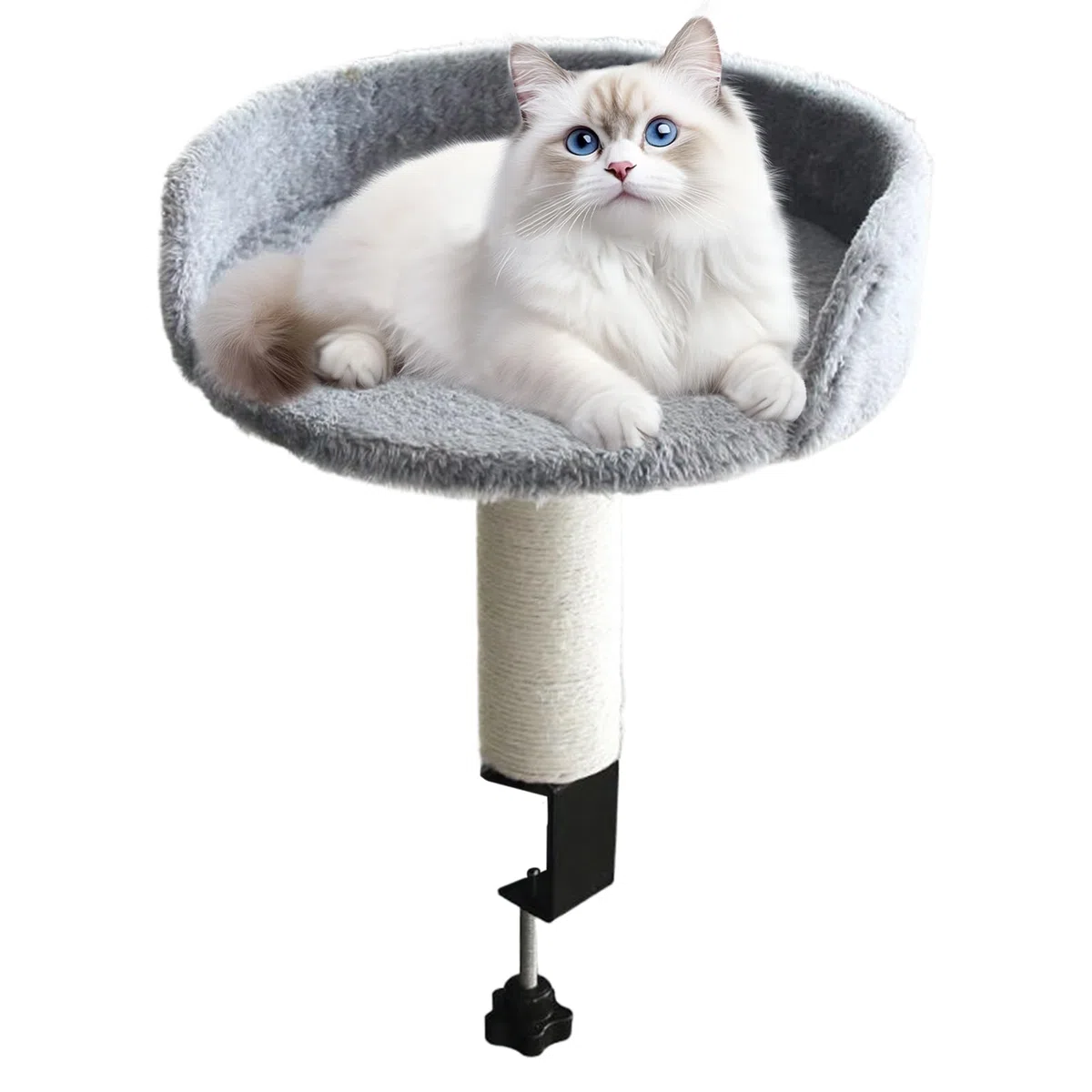Cama para Gatos Montada En Escritorio Extraíble - Cama para Gatos Que Se Sujeta Al Escritorio - Colchón Suave Cómodo para Interior Dormitorio Sala Apartamento Hogar Mascotas Felinos