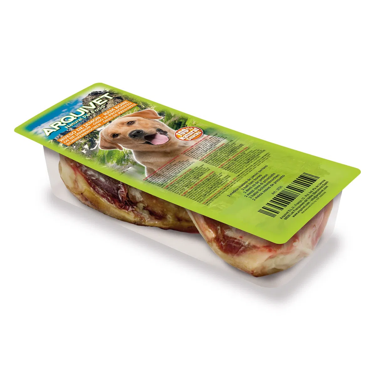Arquivet - 24 Medios Huesos de jamón Serrano 100% Natural - Snacks Naturales para Perros