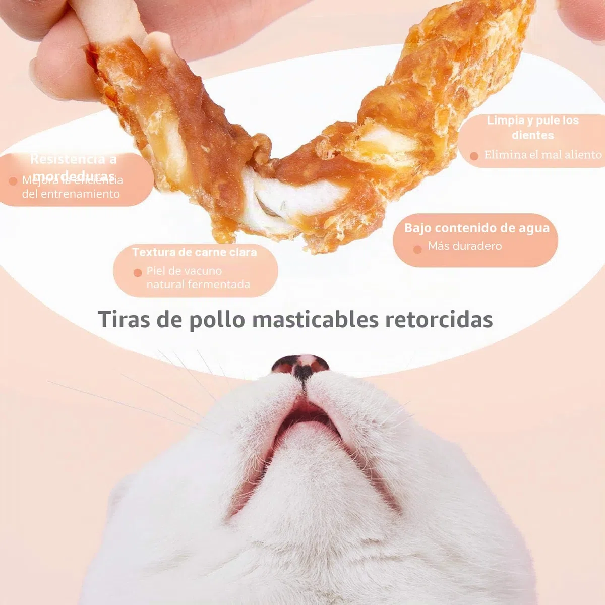 Nobleza - 600g Snack Perro Palitos de Piel de Buey Enrollados con Pollo Deshidratado, Ricos en Proteínas y Bajos en Grasas - 12cm