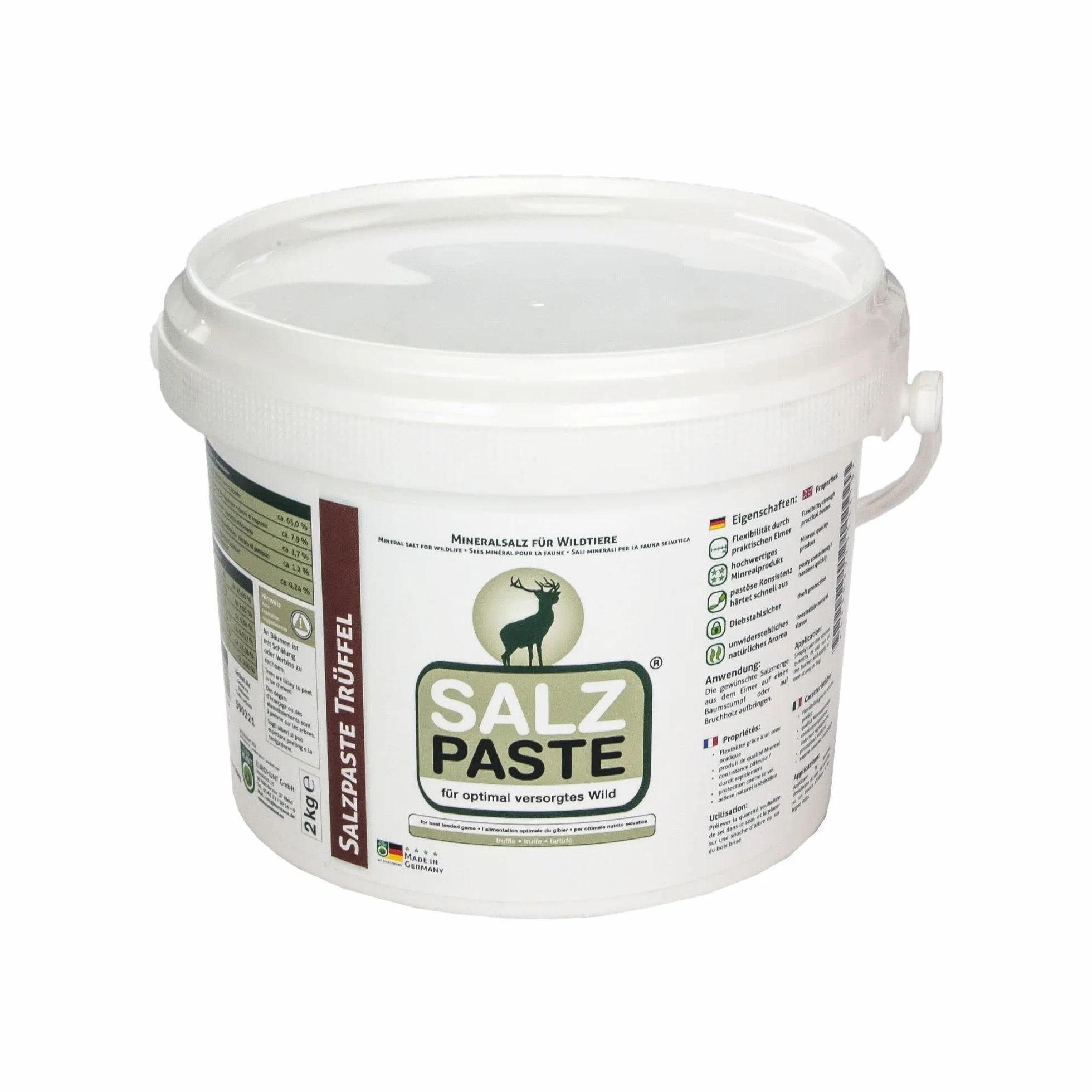 Eurohunt Deusa - Pasta de sal (diferentes variedades, salvaje y salvaje de ciervo, cubo de 2 kg, sal, sal, sal, sal, sal, sal, sal, sal, etc.)