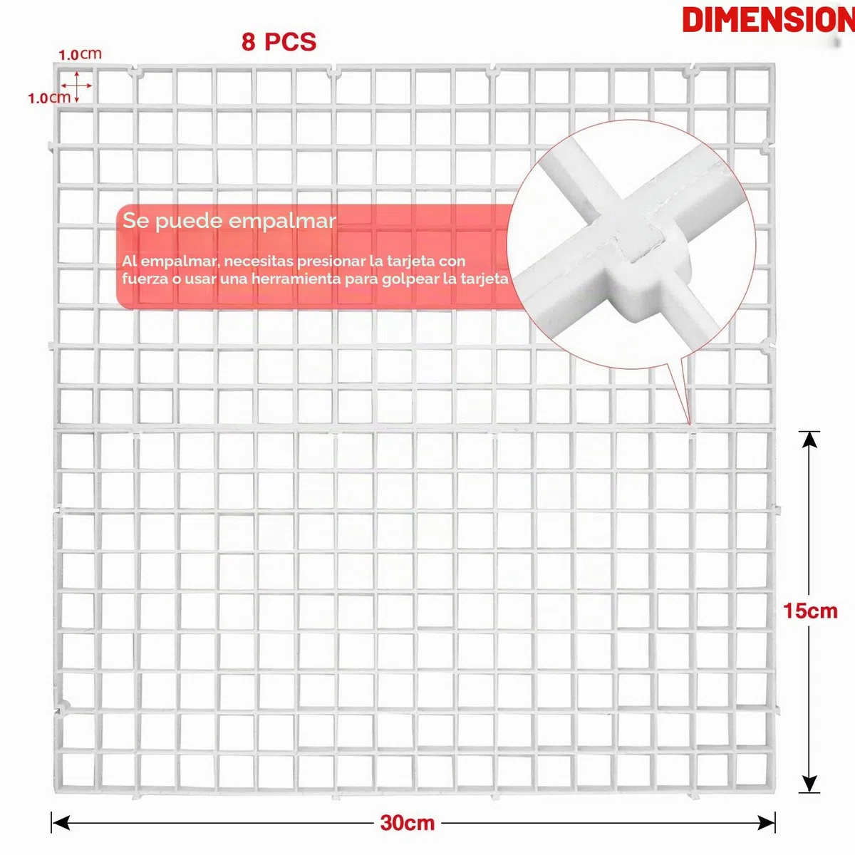 Separador de acuario de 8 piezas, color blanco, plástico, red y divisor, con 16 ventosas