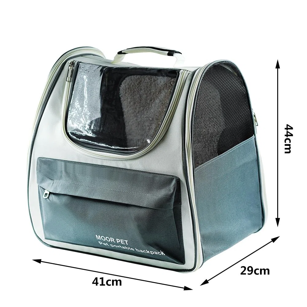 SMELL & SMILE Transportadora Gatos Portátil y Transpirable Bolsa para Mascotas Perros Gatos Animales Color Gris