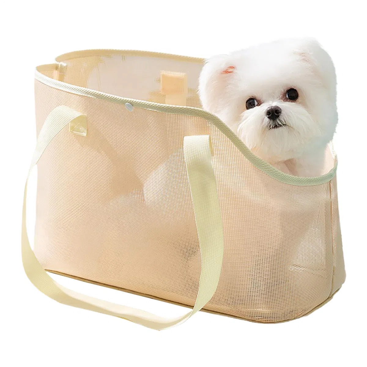 Transportín para Perro y Gato, bolsa de transporte para cachorros y gatos, bolsa de transporte de malla transpirable, ligera y cómoda para mascotas (Amarillo, Large)