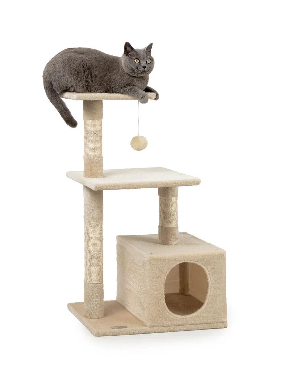 lionto Árbol rascador para Gatos Altura 85 cm, Beige