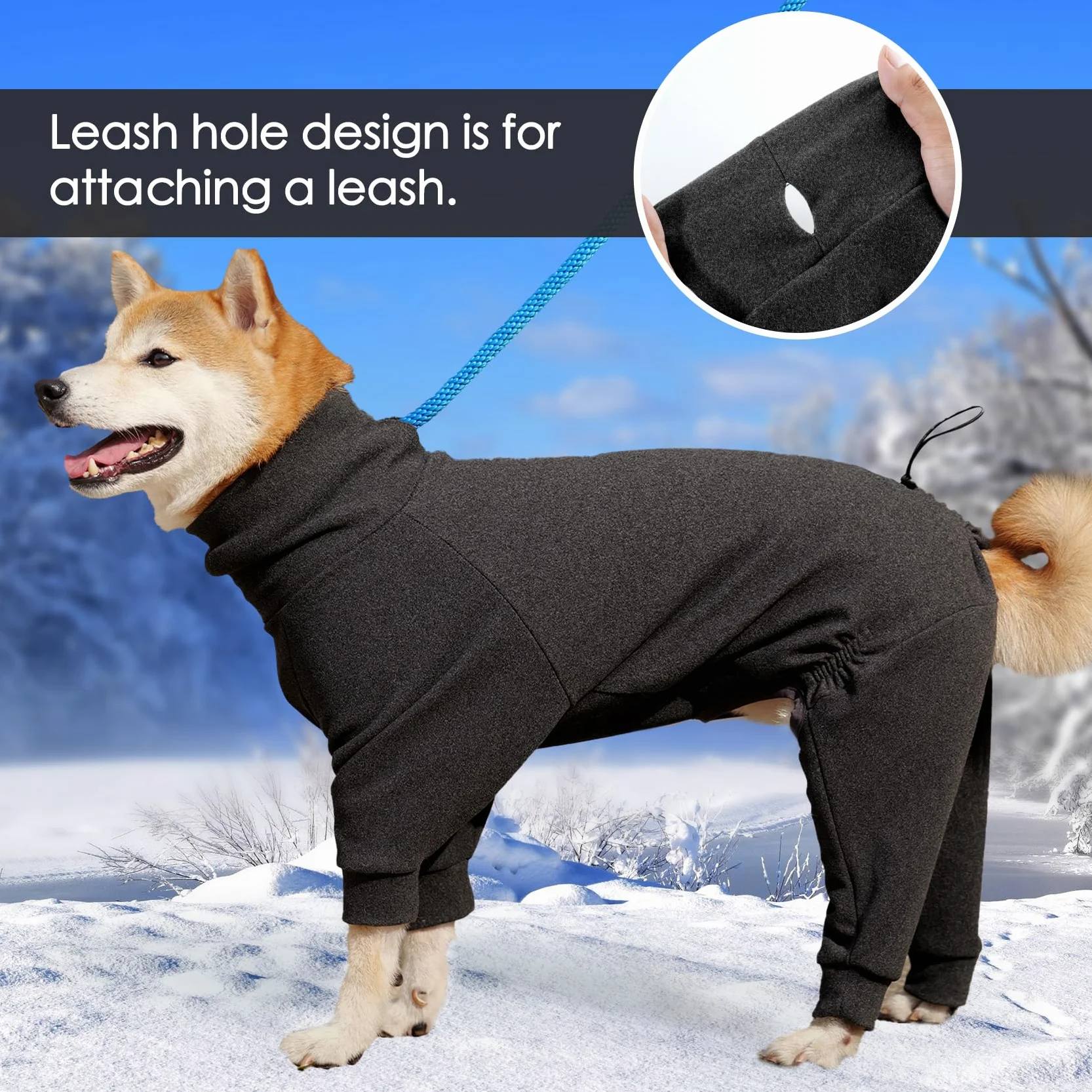 Dotoner Abrigo de Forro Polar cálido de Cuatro Patas para Perro,Abrigo de Invierno para Perro,Resistente al Viento,Cuerpo Completo,Acogedor Pijama Traje para pequeños,medianos y
