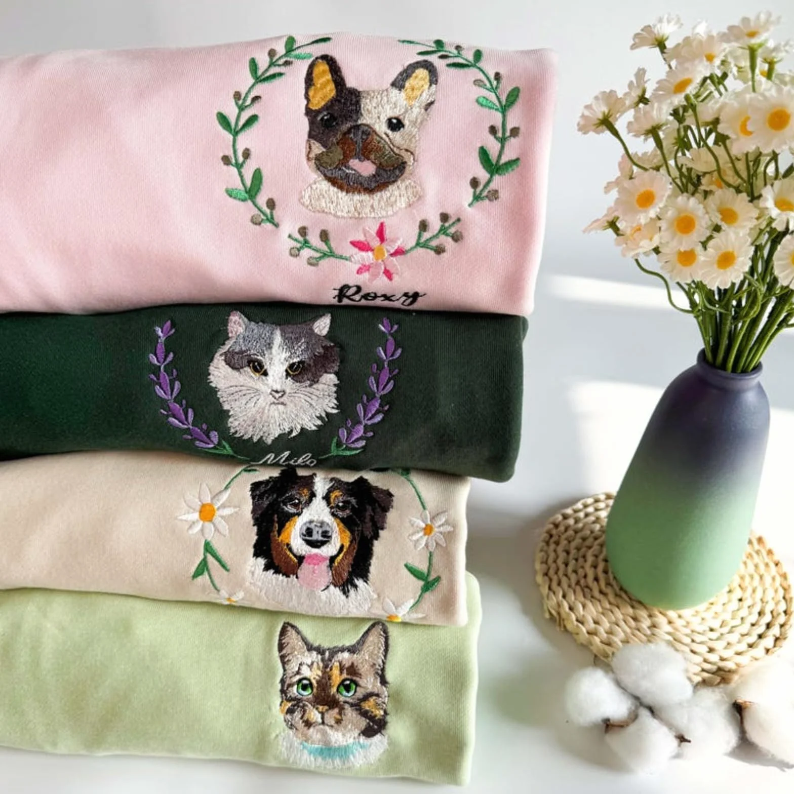 Sudadera personalizada para mascotas, foto de mascota + nombre, suéter personalizado con retrato de perro, sudadera personalizada para perro, sudadera con capucha de cuello redondo para gato, regalo