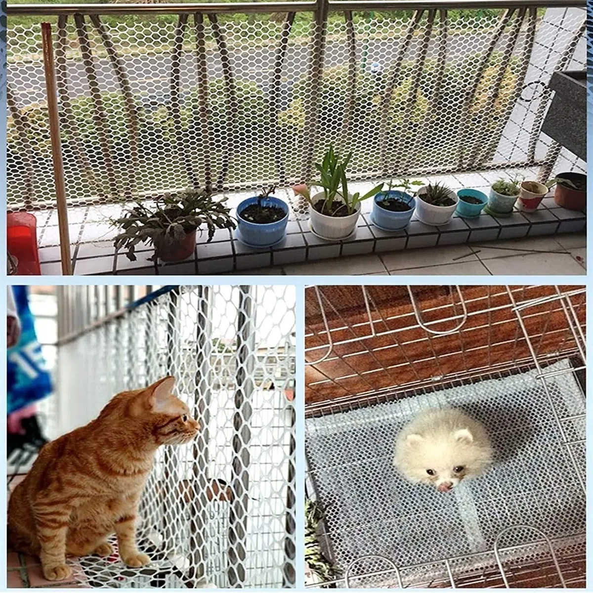 Red Gatos Cercas de Plástico, Red de seguridad para niños Anticaídas, Red de Protección Balcones para Mascota anti-mordida para Balcón Terraza Ventana Valla Transparente ( Color : Mesh 0.8cm , Tamaño