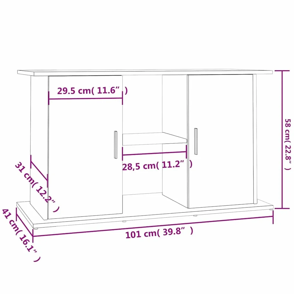 vidaXL Soporte para Acuario de hormigón Gris 101x41x58 cm de Madera sintética