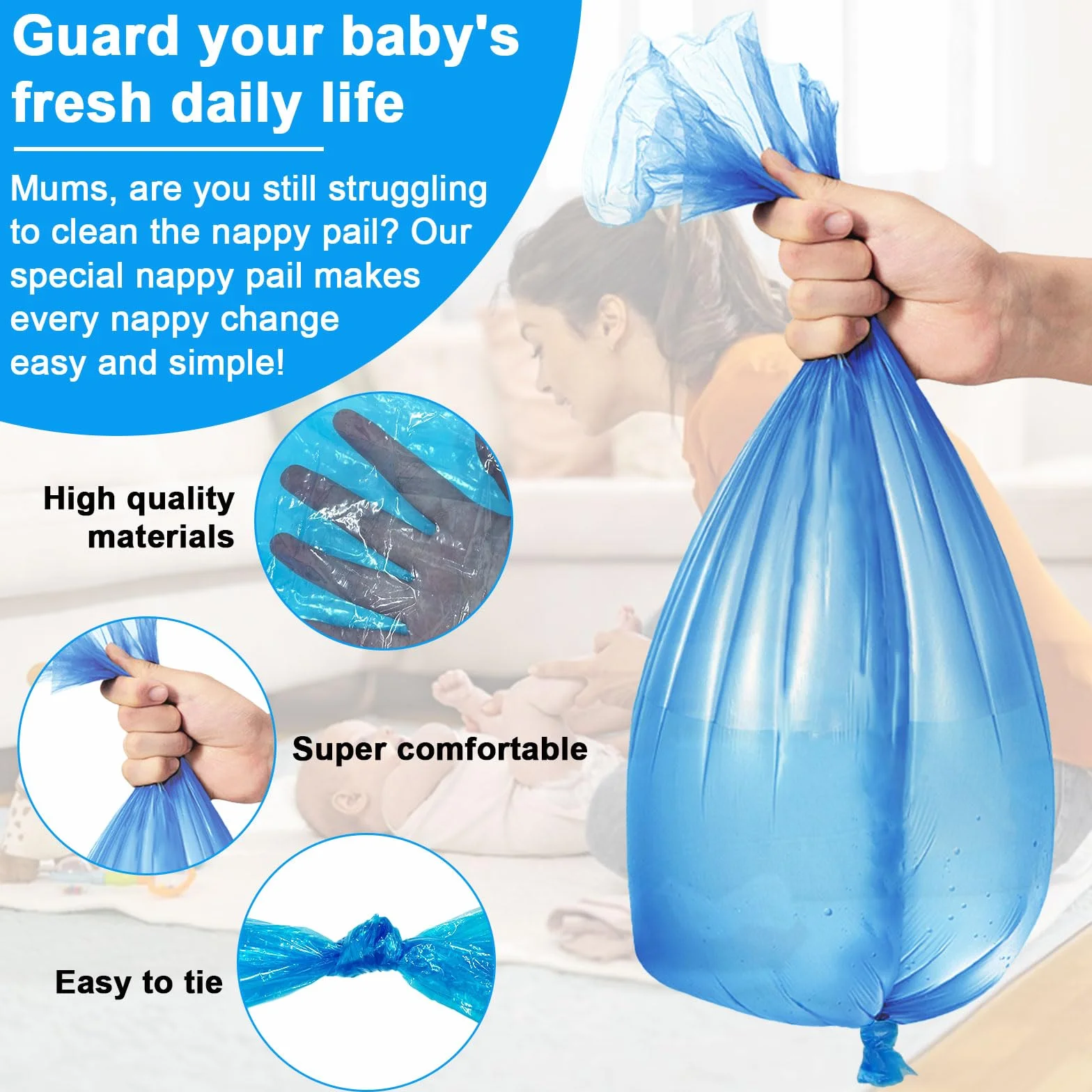 10 Recambios para Contenedor de Pañales - Compatible con Tommee Tippee, Sangenic Tec, Simplee y Twist & Click - Papelera para Pañales de Bebé (Paquete de 10 Unidades)