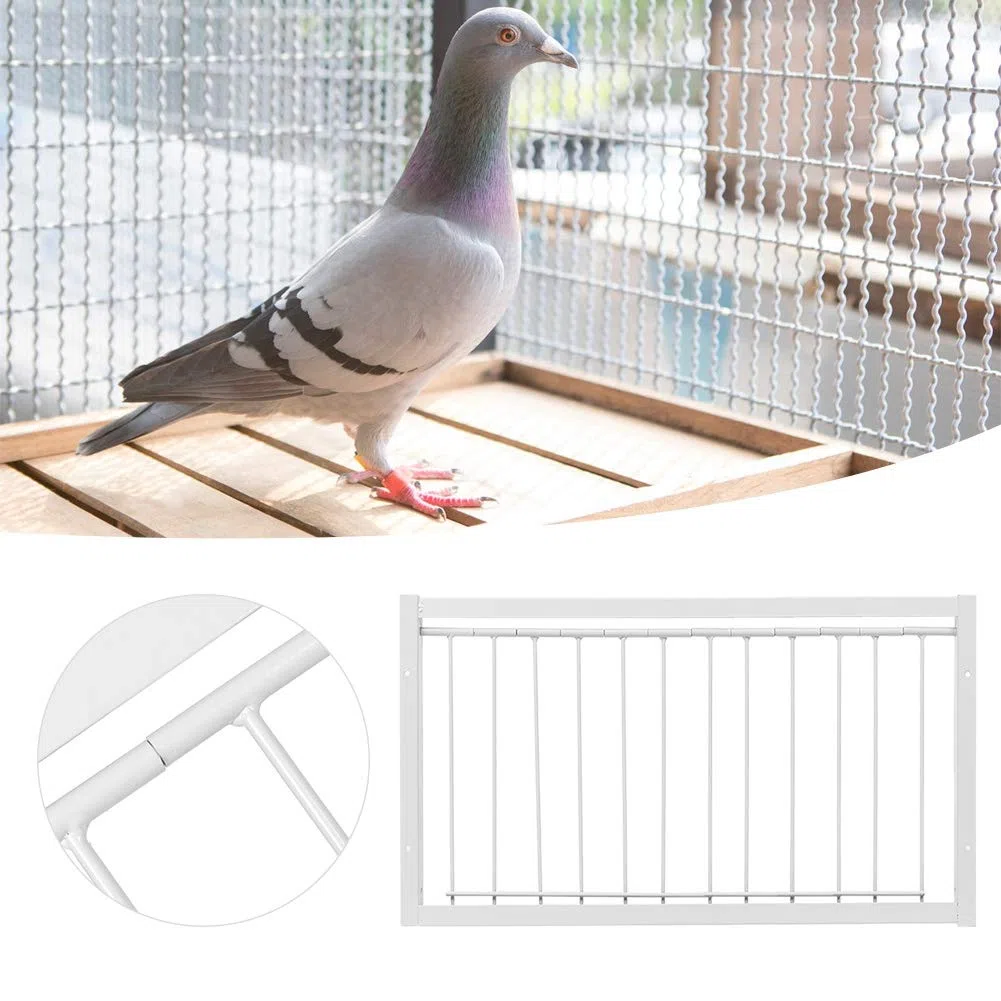 Trampa en T para jaulas, Puerta para Palomas, Barras de Alambre, Marco de Entrada, Trampa en T para Puerta de casa(53.5 * 26cm)