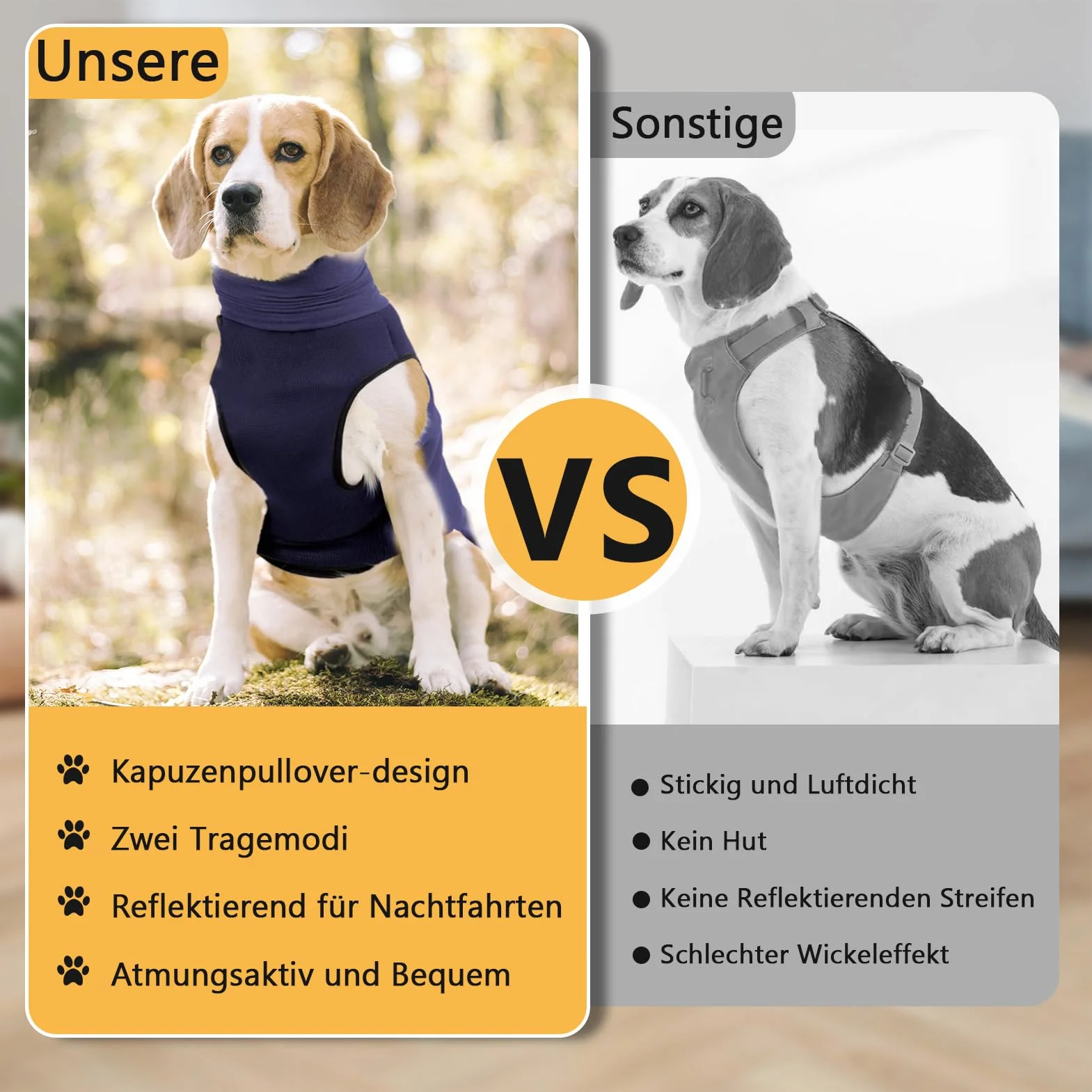 Chaleco calmante para perros, abrigo para perros con capucha calmante, abrigo para perros con protector de oídos calmante tiras reflectantes, plumas calmantes para perros para aliviar la ansiedad