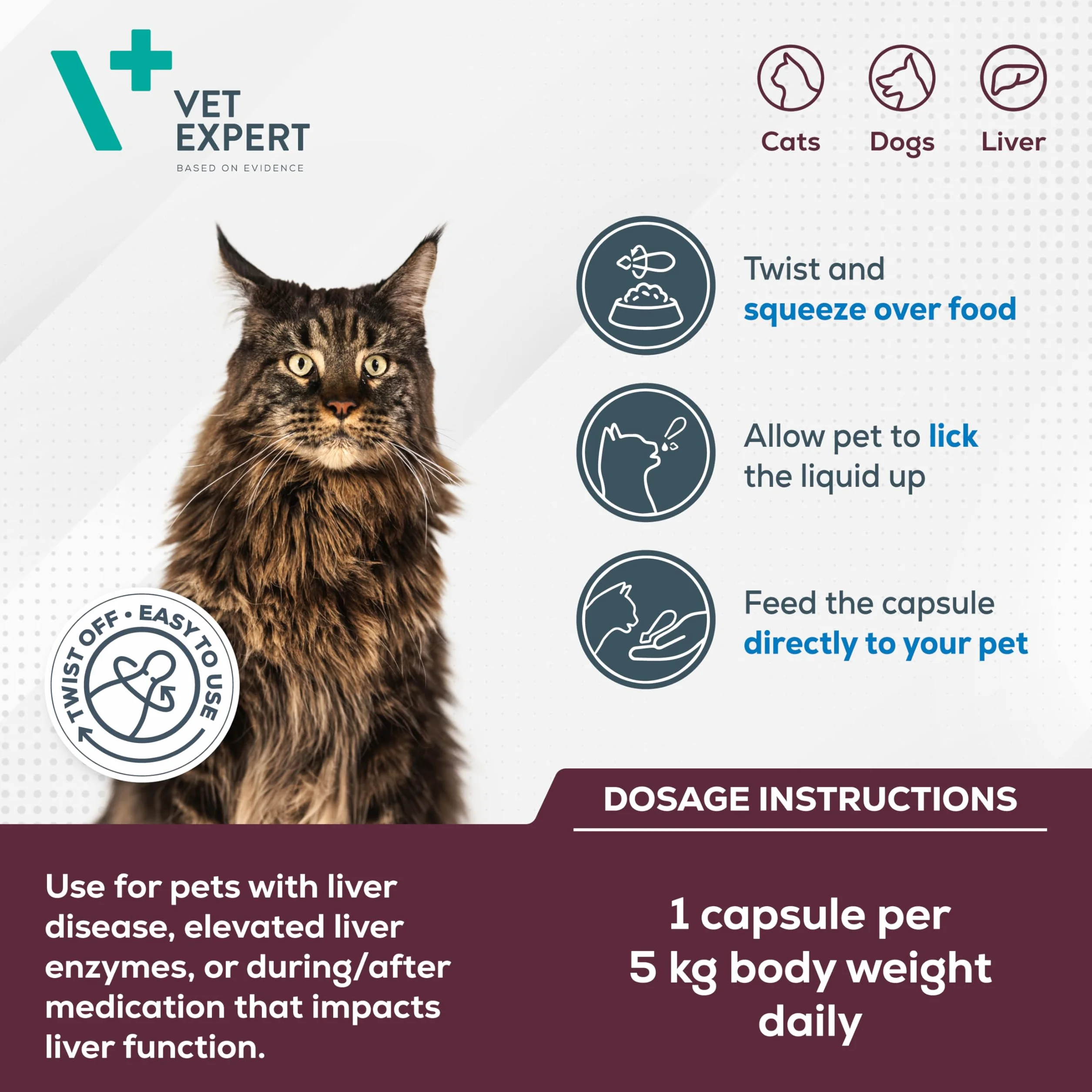 VetExpert Hepatiale Forte Razas Pequeñas y Gatos | 40 Cápsulas | Suplemento Alimenticio para Perros Pequeños y Gatos | para Apoyar la Función Hepática Natural