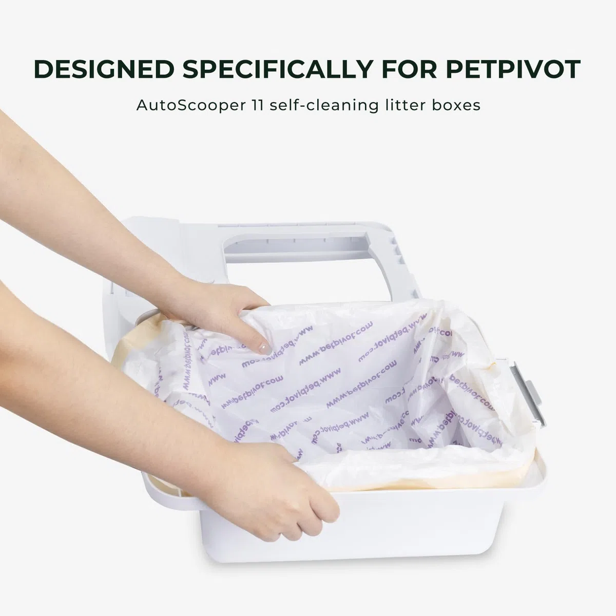 PetPivot 60 bolsas con asas para caja de arena autolimpiante, bolsas duraderas con cordón para arena de gato para PetPivot Caja de arena automática para gatos (3 rollos)