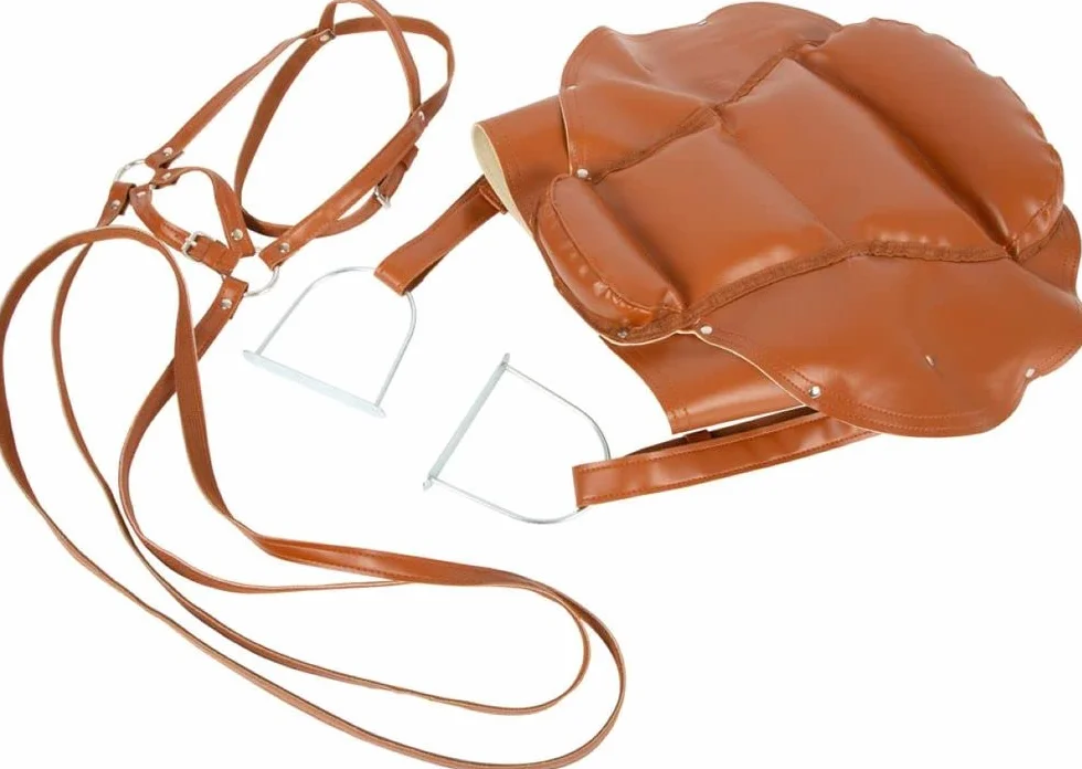 11906 Set Caballo con Silla y Brida, small foot, Madera, jardín o habitación Infantil, Accesorios, a Partir de 3 años.