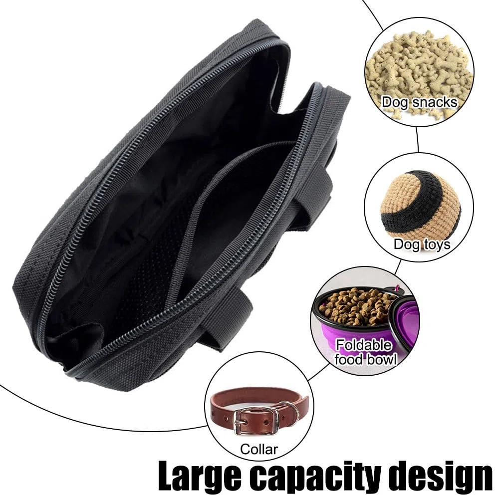 MiOYOOW Bolsa de arnés para Perro, Chaleco Molle de Nailon 1000D, Mochila Ligera para sillín de Mascotas, Ideal para Perros, Cachorros, Entrenamiento de Caminata y Senderismo