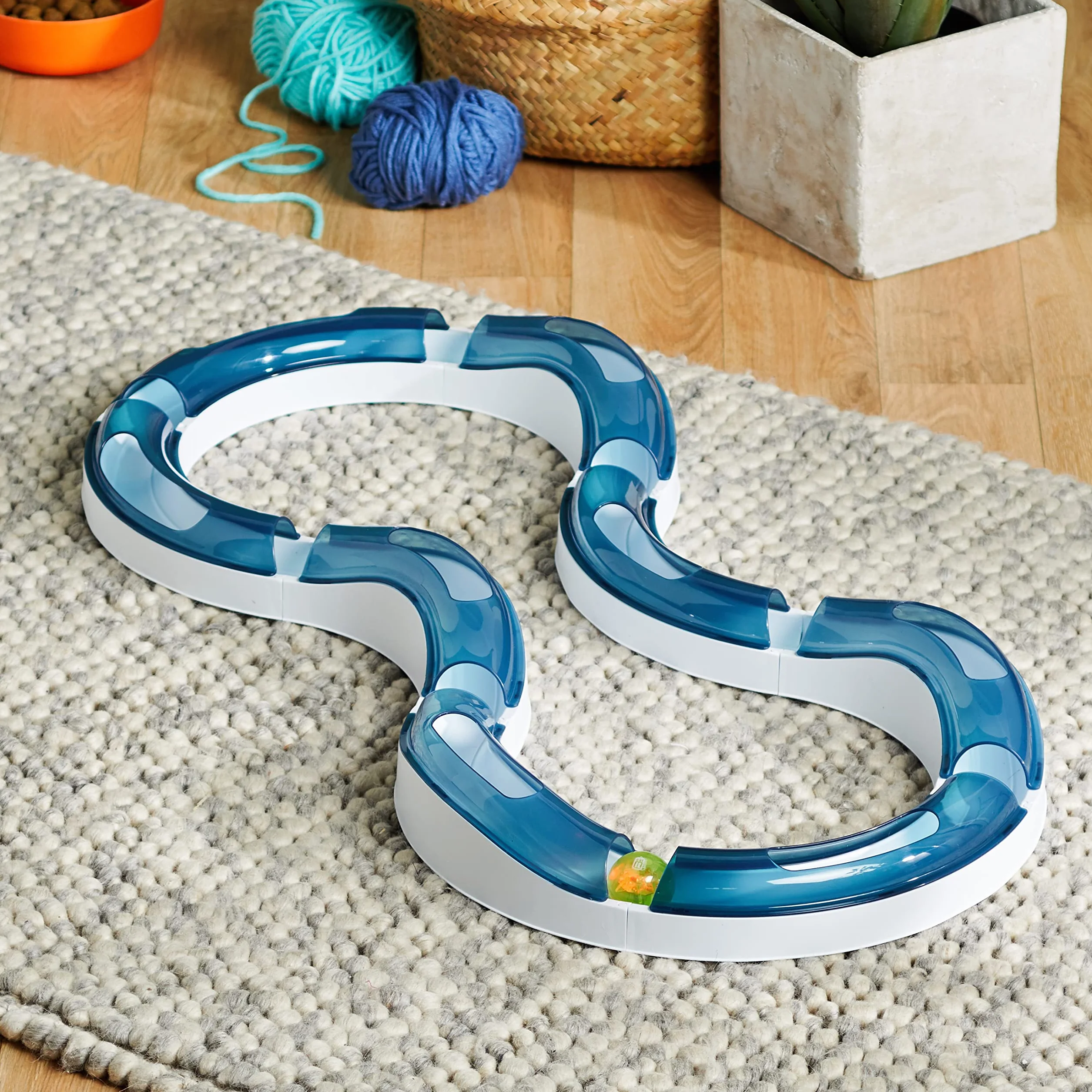 Catit Pista de juego Design Senses, superrodillo, con bola incandescente, para gatos, 1 pieza (paquete de 1)