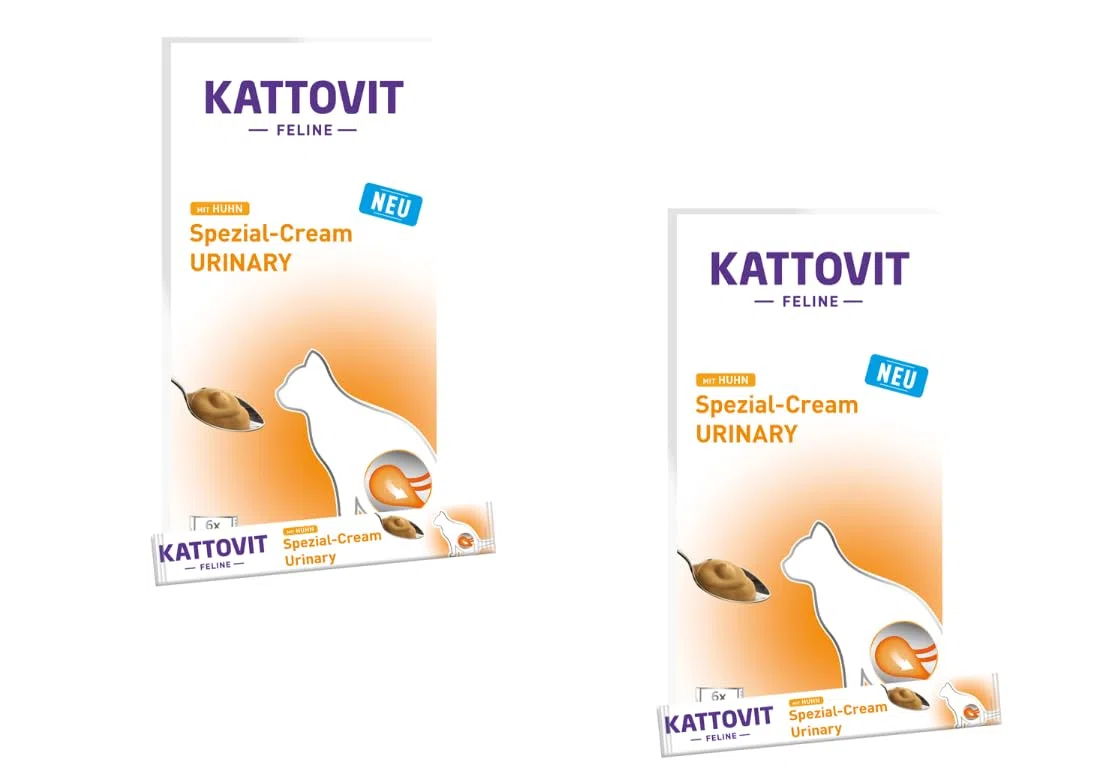 Kattovit Feline Urinary Crema especial - Complemento alimenticio para gatos con pollo - Paquete doble - 2 x 6 x 15 g…