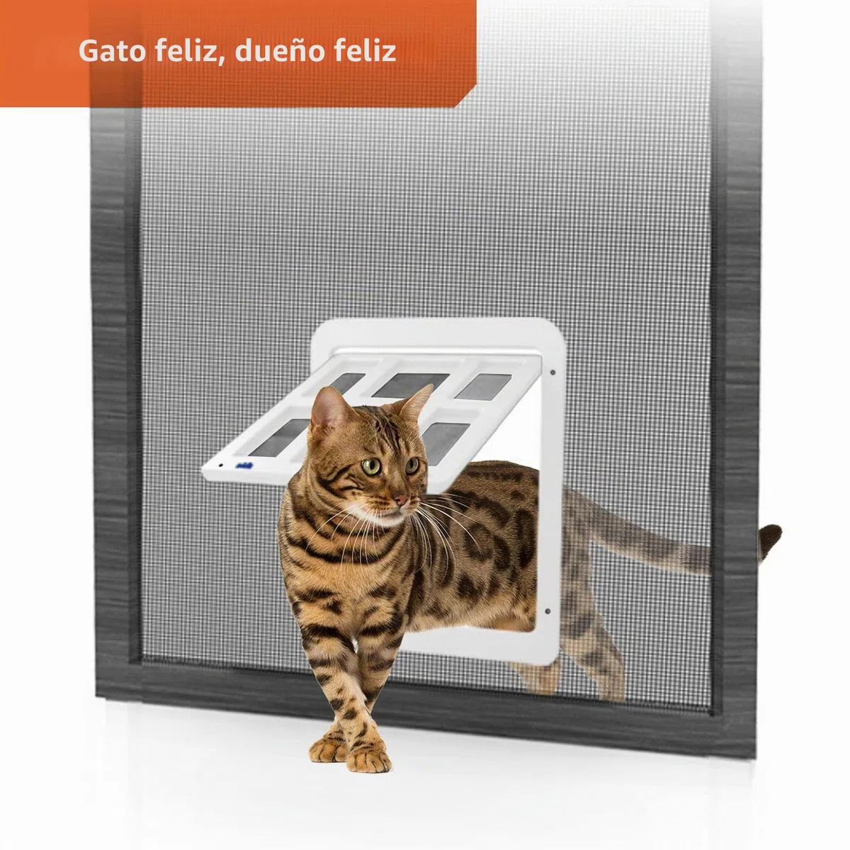 NAMSAN Gatera para Mosquitera Fácil su Instalación Cerrar con Imán Puerta para Perros en Mosquitera-Blanco