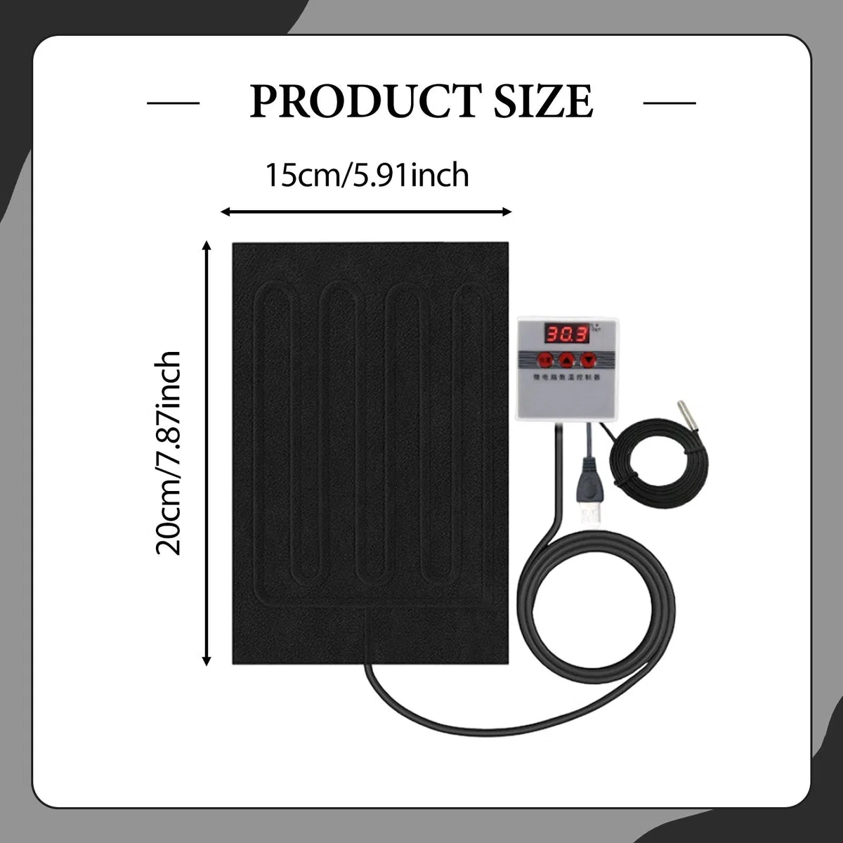 Almohadilla Calefactora para Reptiles, Manta Calefactora para Terrarios, Cojín Calefactor Portátil USB para Incubadoras, Loros Y Ranas, 15 cm x 20 cm