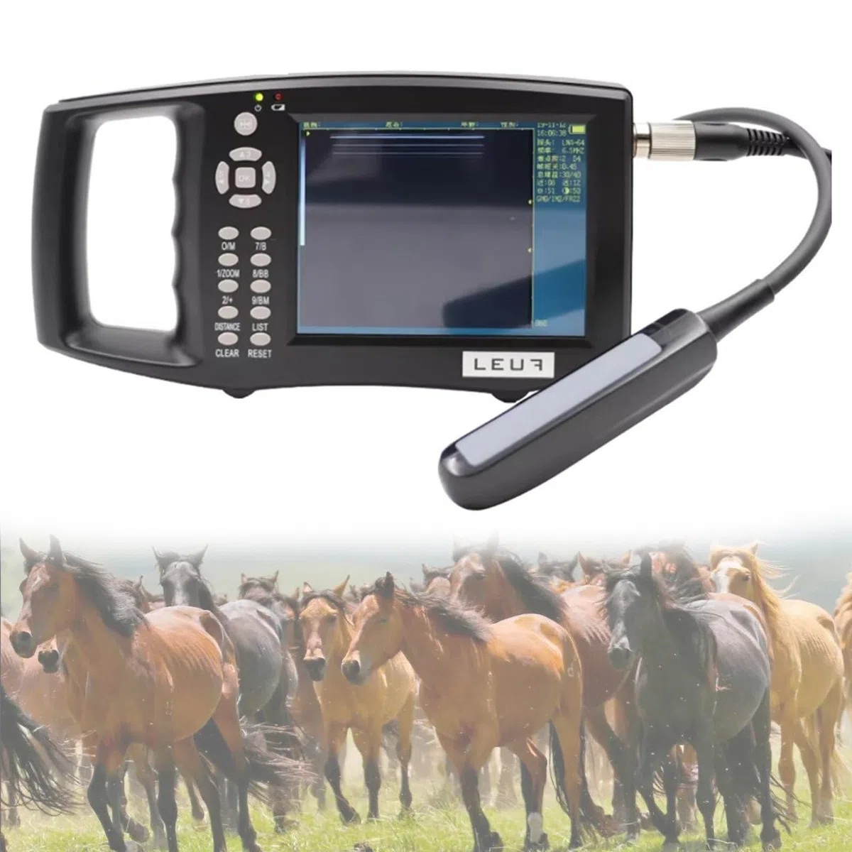 Máquina de ultrasonido veterinaria, escáner de ultrasonido B portátil con sonda convexa de 3,5 MHz para perros, gatos, cabras y cerdos