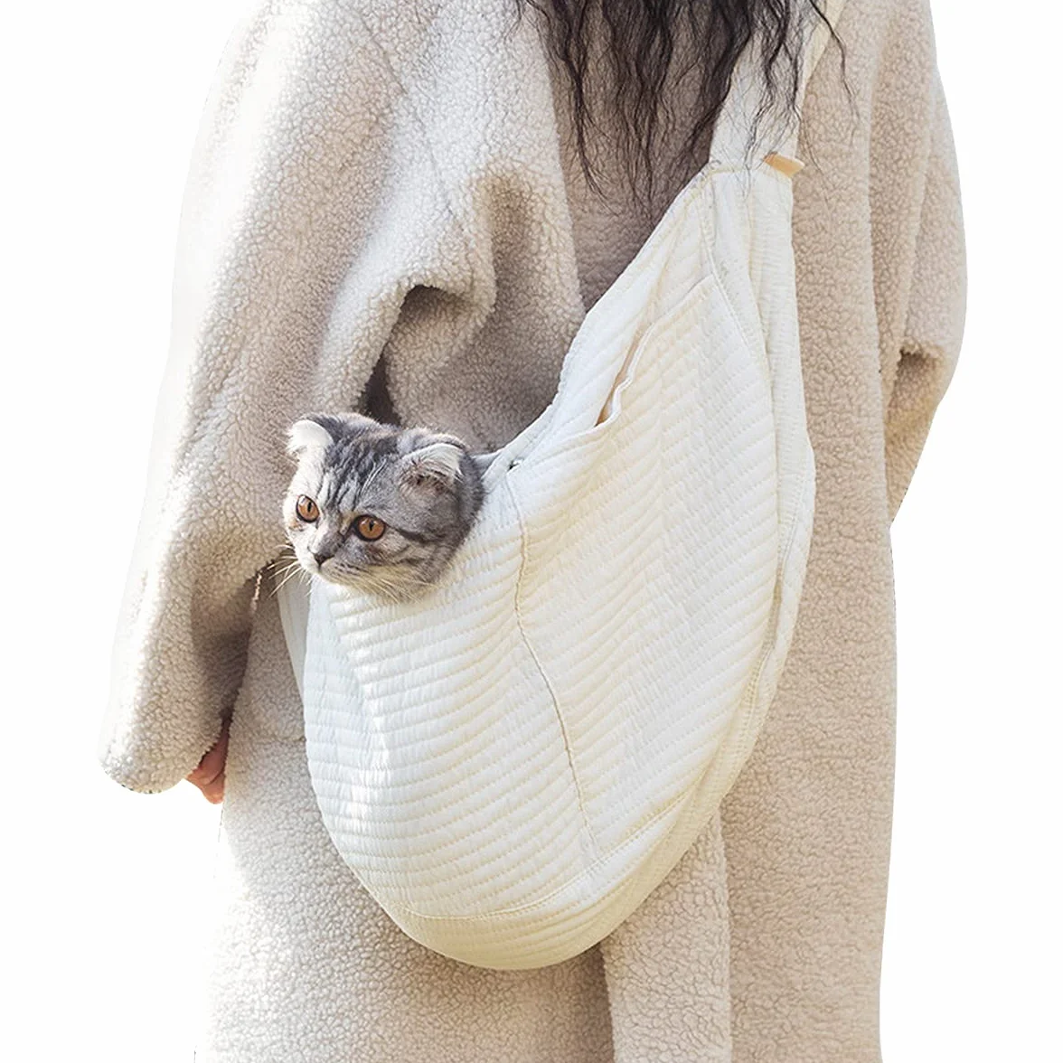 Bolsa de Transporte para Mascotas,Tianher Correa de Hombro Ancha Transpirable Bolsa de Transporte de Hombro para Mascotas Portátil Adecuado para Perros Pequeños y Gatos(S)