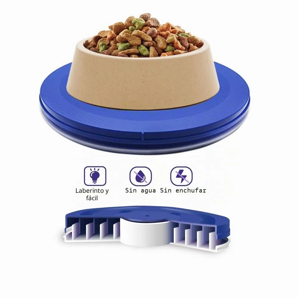 Ant Away Cat Dog Feeding Bowl Tray Ant Away Tray Plato de Comida para Mascotas Bandeja Segura para Interiores Sin Necesidad de Agua Ni Conexión Eléctrica Alimentadores Automáticos para Gatos