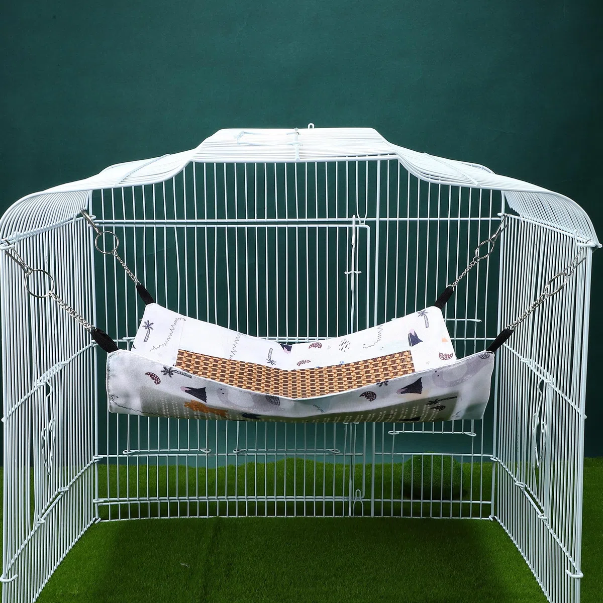 POPETPOP Hamaca Colgante para Hámster Y Mascotas Pequeñas Cama Y Transpirable con Diseño De Dibujos Animados Fácil De Colgar Y Lavable para Chinchillas Y Ardillas