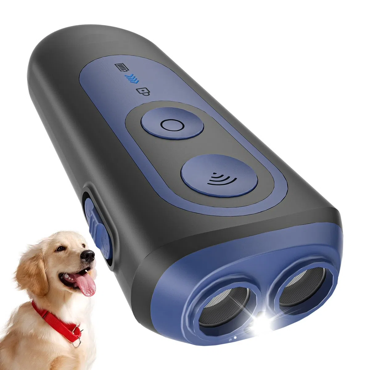 Ahuyentador de Perros, Antiladridos para Perros Ultrasónicos 3 Modos, Dispositivo Seguro y Humano para Detener Ladridos, Alcance 15M, Portátil con Linterna LED, para Perros Pequeños, Medianos y Grande