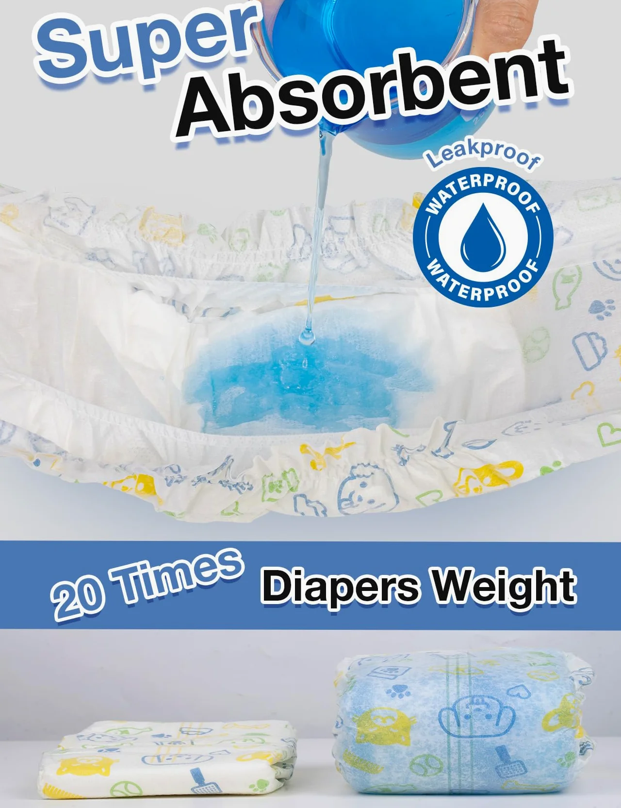 Dono pañales Perros Macho Desechables, 48 Unidades, Pañales para Perros, Super Absorbente a Prueba de Fugas, Vientre envolturas, Incontinencia, S (30-48 cm)