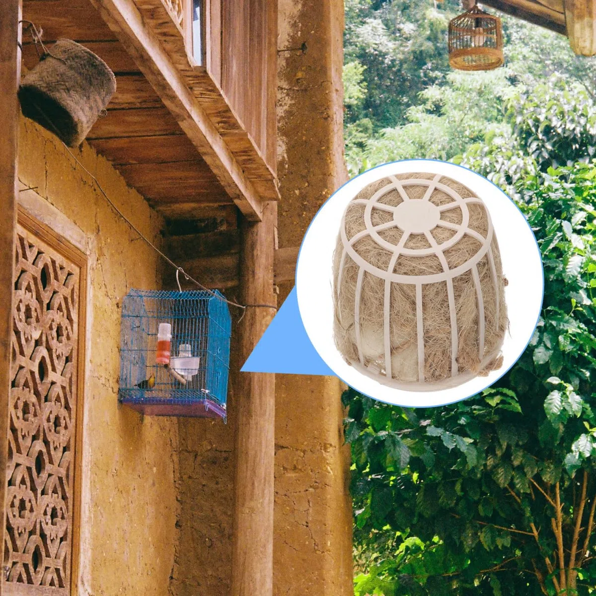 Milisten Juego de 3 Piezas de Material para Nidos de Pájaros de Jute Beige Textura Agradable y Amplia Compatibilidad Adecuado para Anidación de Aves en Jardín