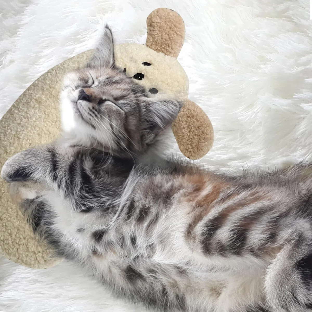 Almohada calmante para Perros - Cojín para Mascotas en Forma de U con patrón de Perro - Juguete Relajante para Mascotas, Almohada para Cama de Gato, Almohada Cervical para Mascotas, Almohada