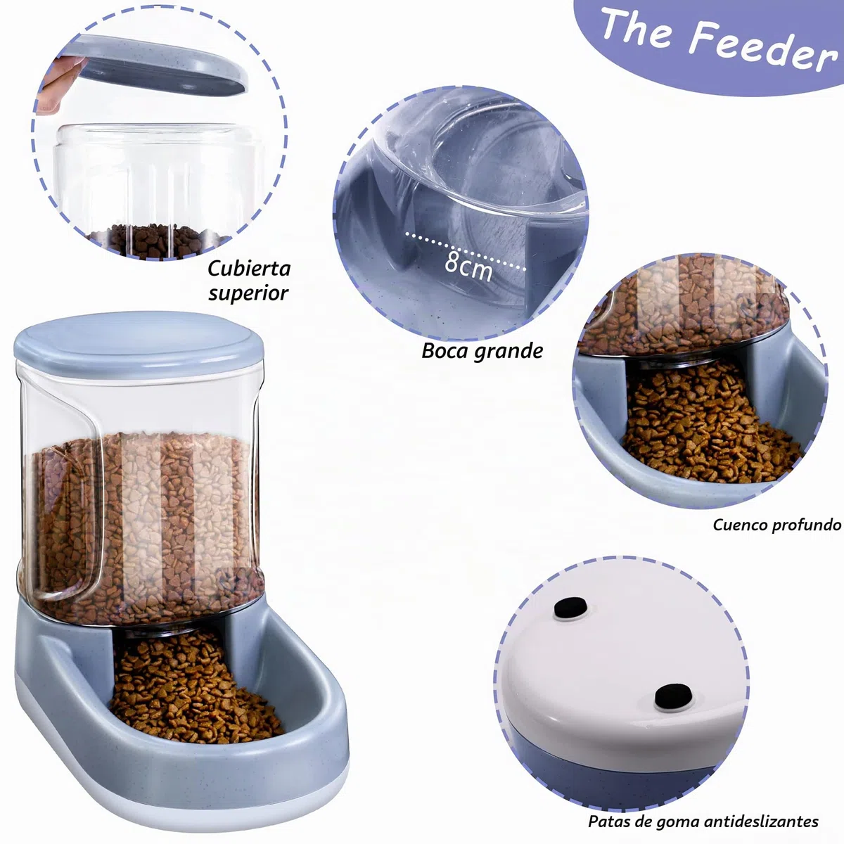 Dispensador de agua para mascotas 2 en 1 y dispensador automático de alimentos para perros y gatos pequeños y medianos, 3,8 l