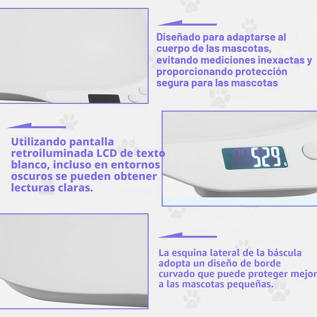 báscula digital para animales pequeños: báscula digital para mascotas de 15 kg (± 1 g), con pantalla LCD y 4 modos de pesaje (kg/oz/lb/ml)